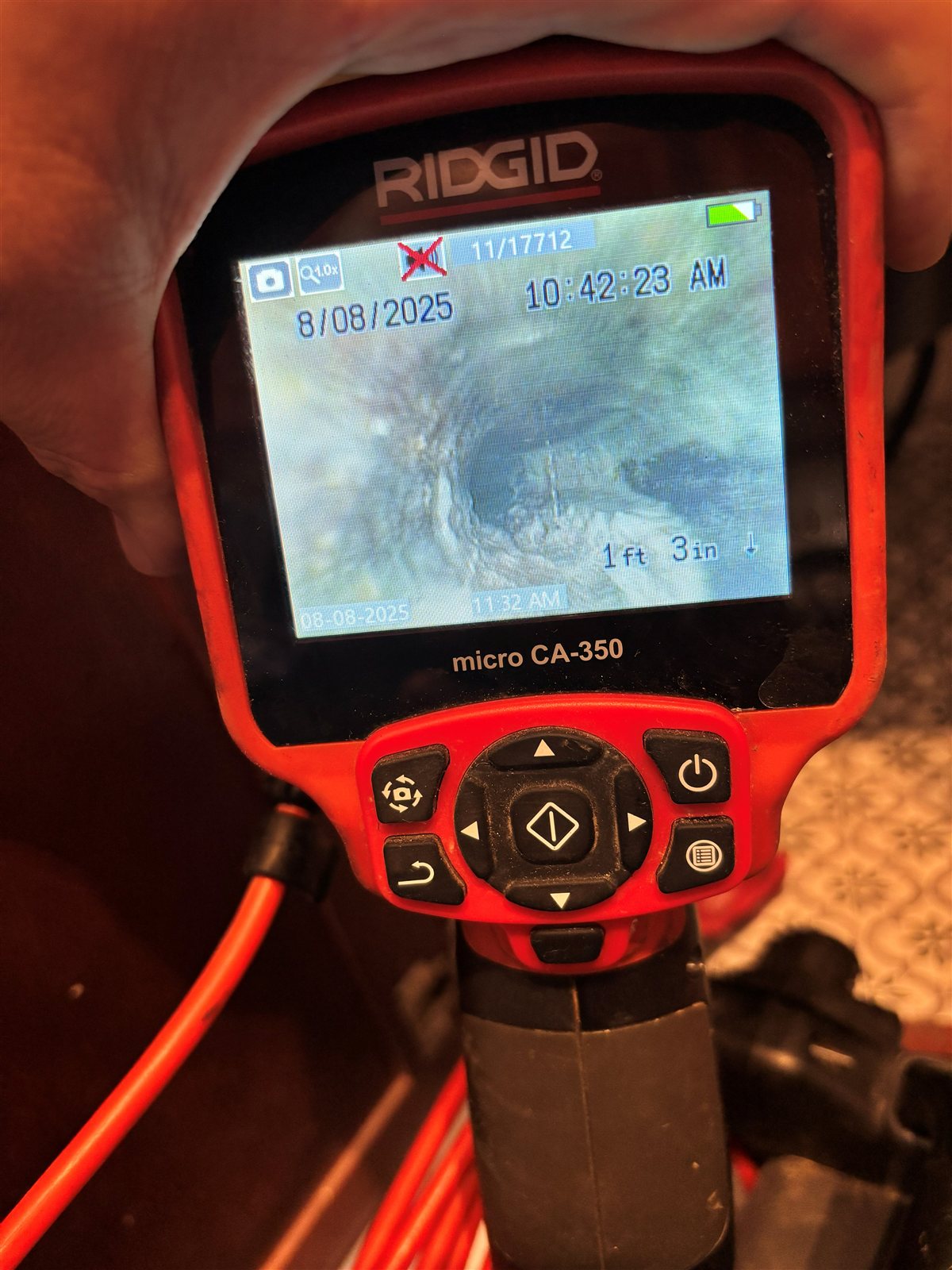 RIDGID pipe inspection camera used to diagnose a sewer line before hydrojetting